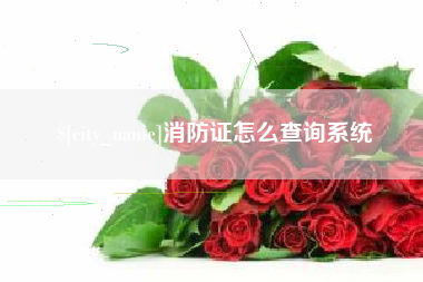 新余消防证怎么查询系统