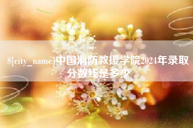 新余中国消防救援学院2024年录取分数线是多少