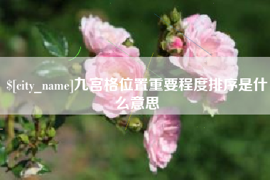 新余九宫格位置重要程度排序是什么意思