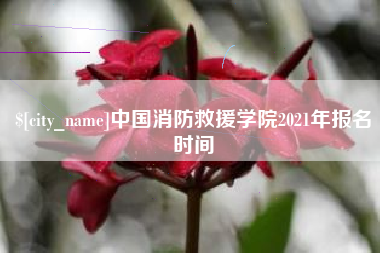 新余中国消防救援学院2021年报名时间