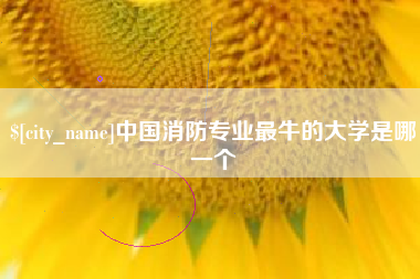 新余中国消防专业最牛的大学是哪一个