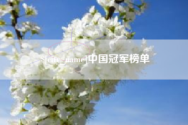 新余中国冠军榜单